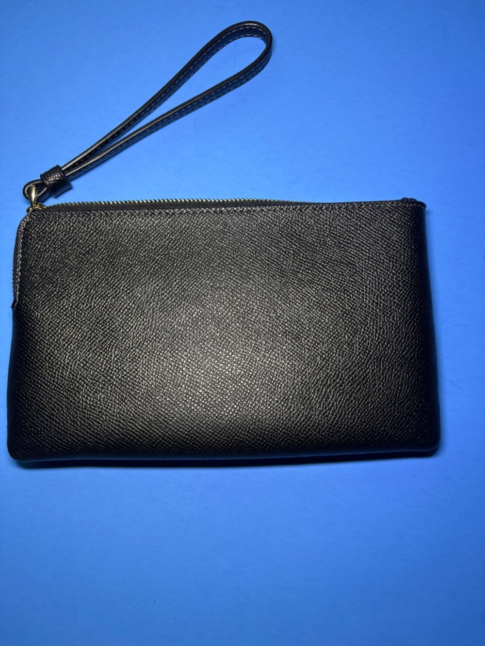 NWT Coach Black Large Leather Zip Wristlet with Logo - Picture 3 of 5